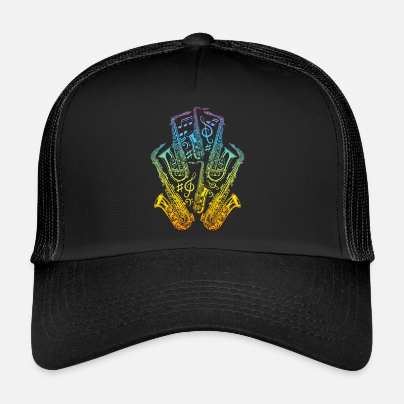 Saxophone Player Saxophone Instrument Saxophone Pl Trucker Cap