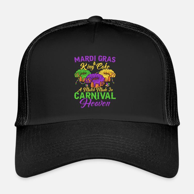 Mardi Gras & King Cake Match Made Carnival Heaven Trucker Cap