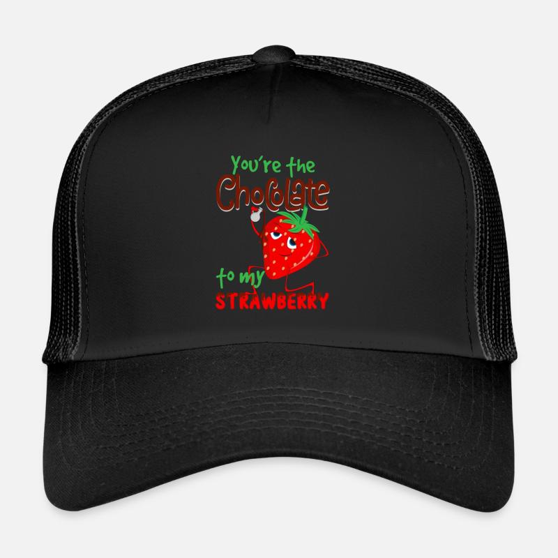 Kombination Erdbeere Schokolade Lecker essen Trucker Cap