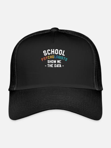 Les psychologues scolaires me montrent le psychologue des données - Casquette trucker  - noir/noir - Devant
