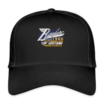 Baujahr 1965 Geburtstag Geschenk Geburtsjahr 1965 - Trucker Cap - Schwarz/Schwarz - Vorne
