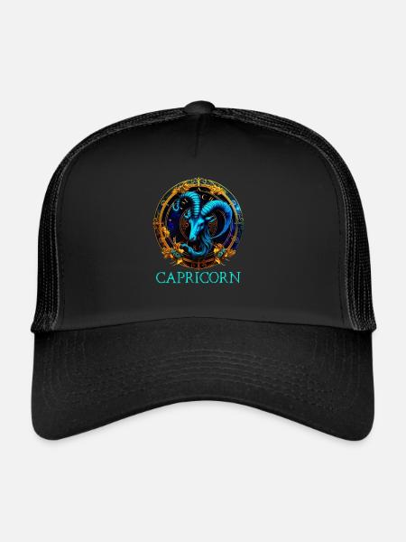 Embrassez votre identité Capricorne: Capricorn Pride Z - Casquette trucker  - noir/noir - Devant