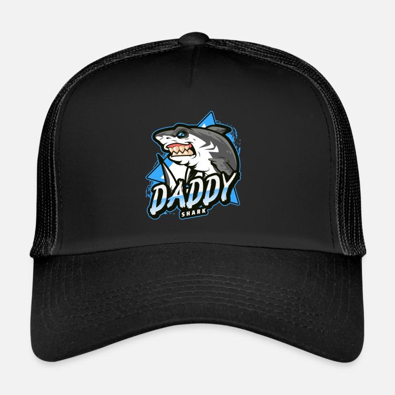 Papa Haifisch - Trucker Cap - Schwarz/Schwarz