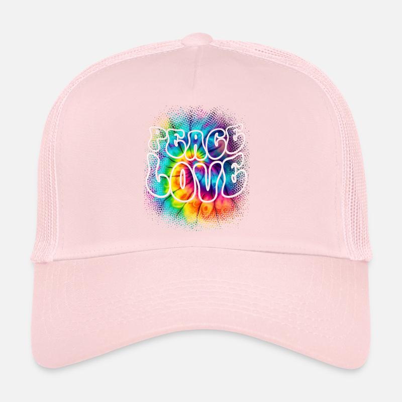 Peace Love Tie Dye Trucker Cap