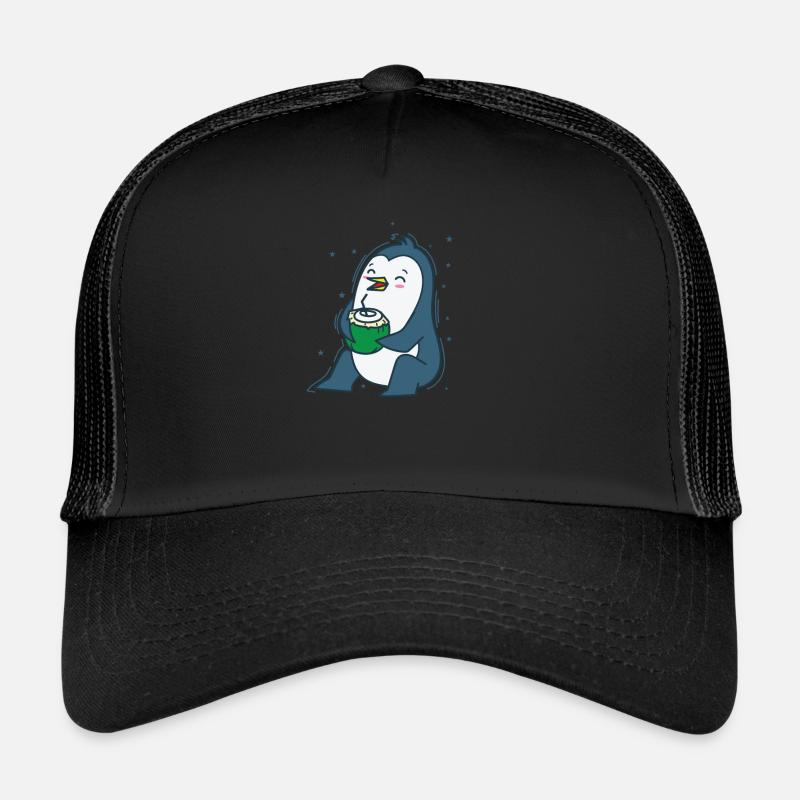 Pingouin boit une noix de Antarctique Casquette trucker 