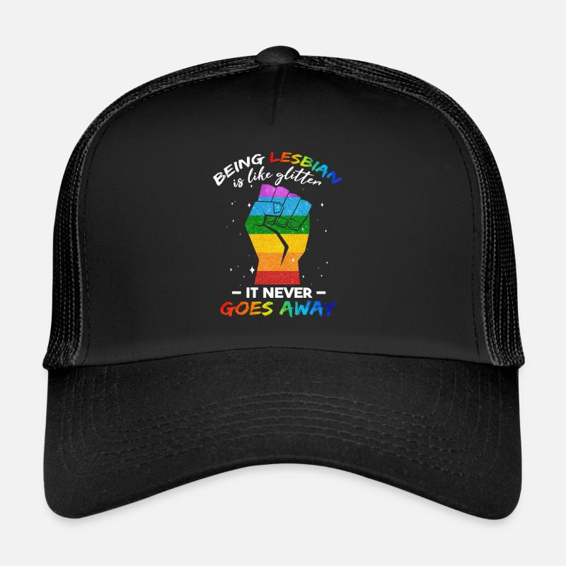 Lustiger lesbischer Pride-Monat - Trucker Cap - Schwarz/Schwarz
