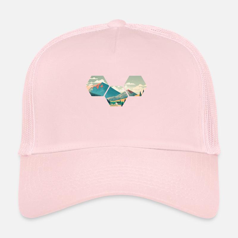 Mountain Geometry Hexagon Nature Outdoor Trucker Cap