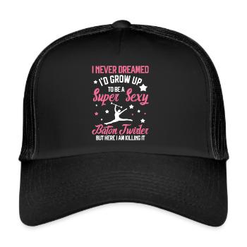 Tambourstab swirling - Trucker Cap - black/black - Front