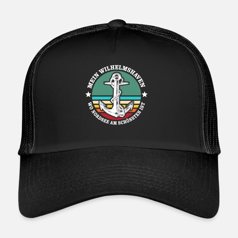 Wilhelmshaven Sprüche Wilhelmshavener Geschenk - Trucker Cap - Schwarz/Schwarz