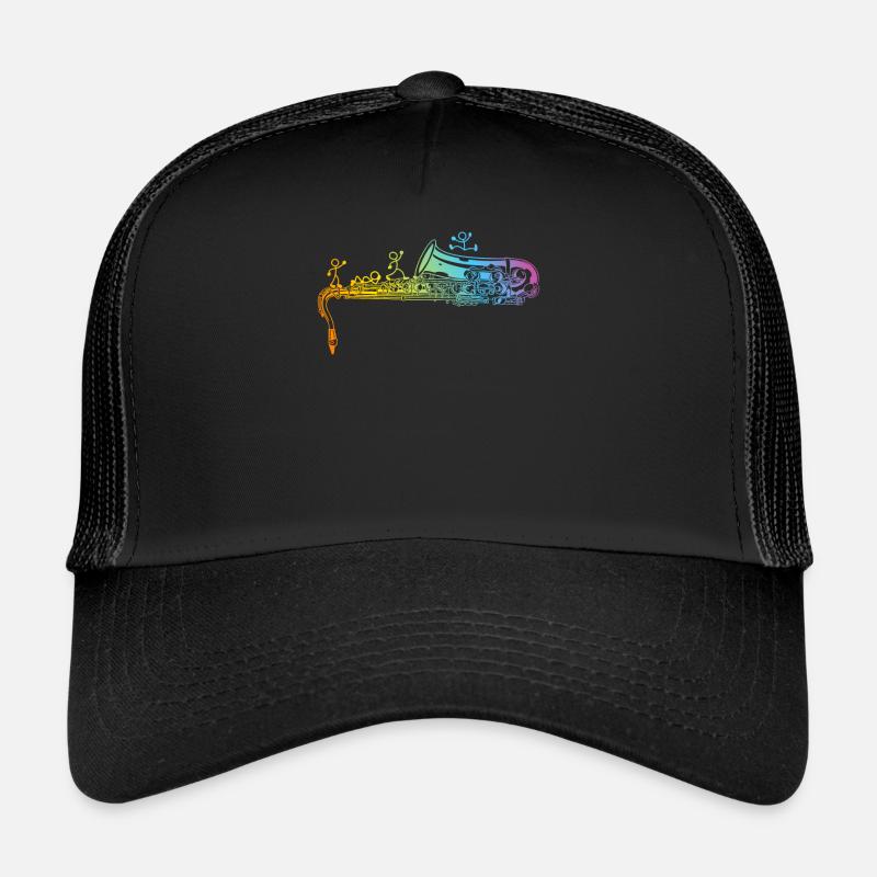 Saxophone Player Stick Figure Saxophone Saxophonis Casquette trucker 
