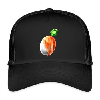 Easter Egg Painted As Carrot On Easter - Trucker Cap - Schwarz/Schwarz - Vorne