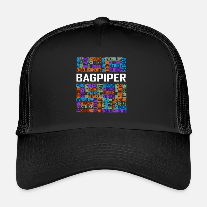 Bagpiper - Words - Trucker Cap - black/black