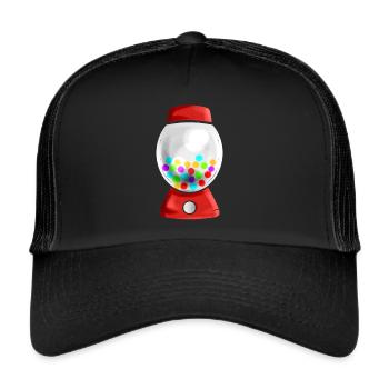 Egg Painted As Candy Dispenser For Easter - Trucker Cap - Schwarz/Schwarz - Vorne