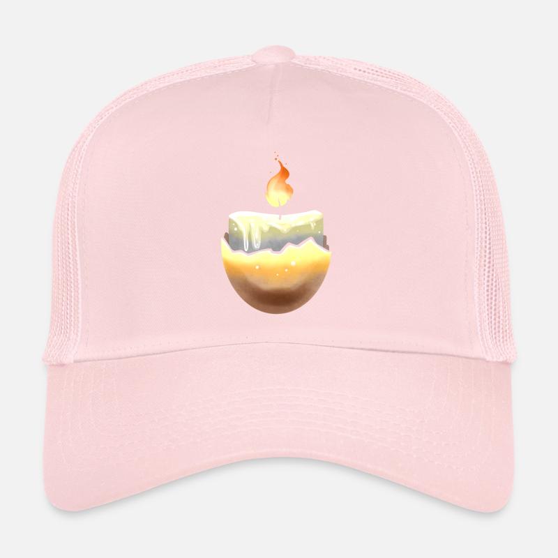 Bougie brûlant dans une coquille d’œuf pour Pâques Casquette trucker 