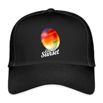 Easter Sunset Painted Easter Egg For Egg Hunt On - Trucker Cap - black/black - Front