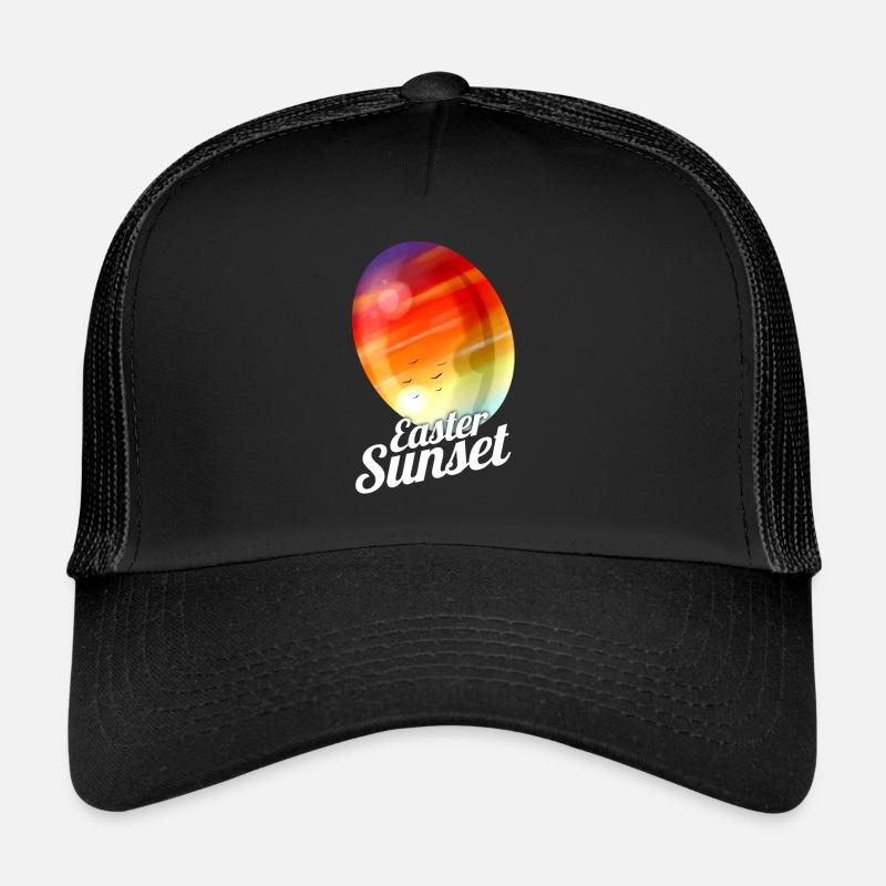 Coucher de soleil de Pâques peint Oeuf de Pâques pour la chasse aux œufs sur Casquette trucker 
