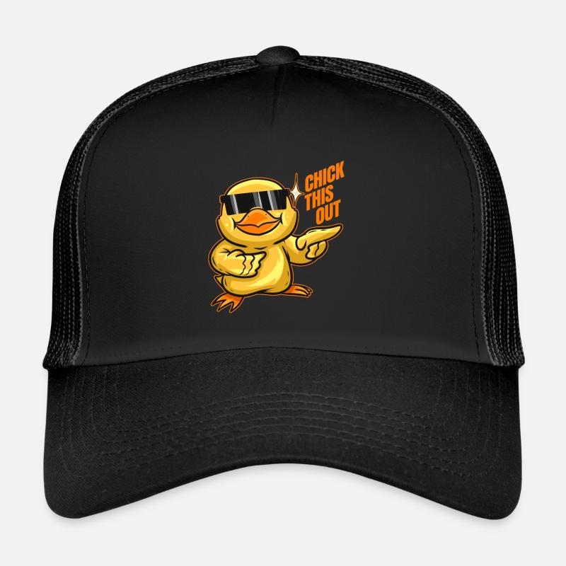 Chick This Out Chick With Sun Glasses On Easter Trucker Cap