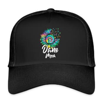 Tolle Dane Mom Sunflower Dane Liebhaber - Trucker Cap - Schwarz/Schwarz - Vorne