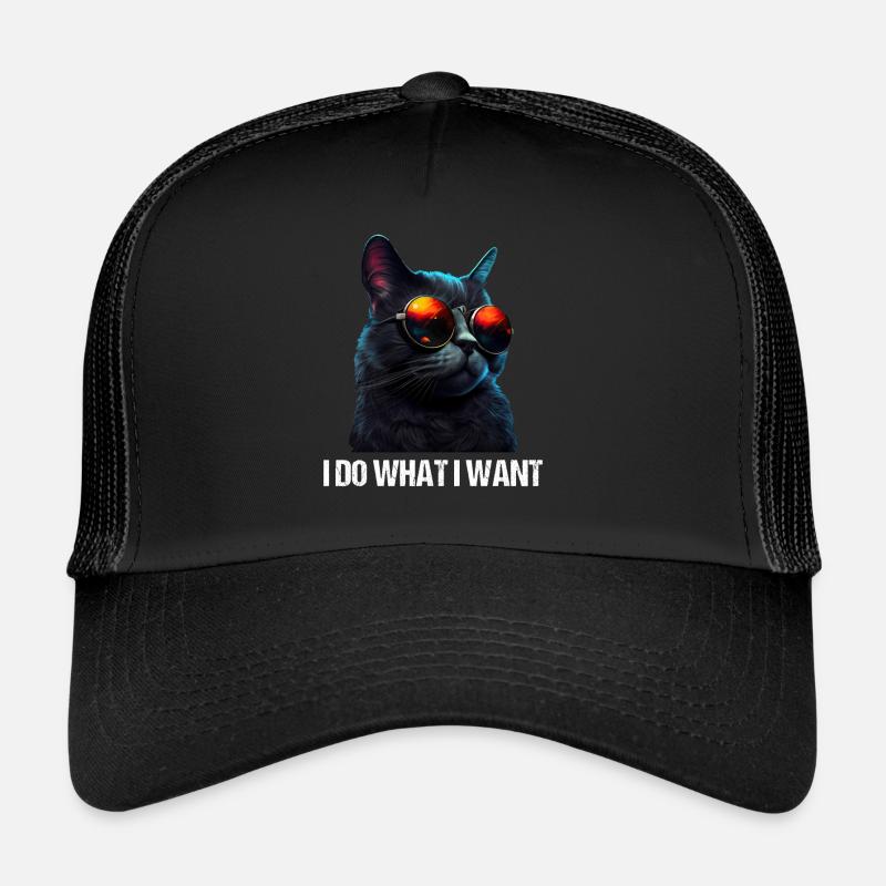 Katze Kätzchen Ich Mache Was Ich Will Katze - Trucker Cap - Schwarz/Schwarz