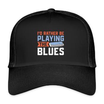 Mundharmonika Instrument - Trucker Cap - Schwarz/Schwarz - Vorne