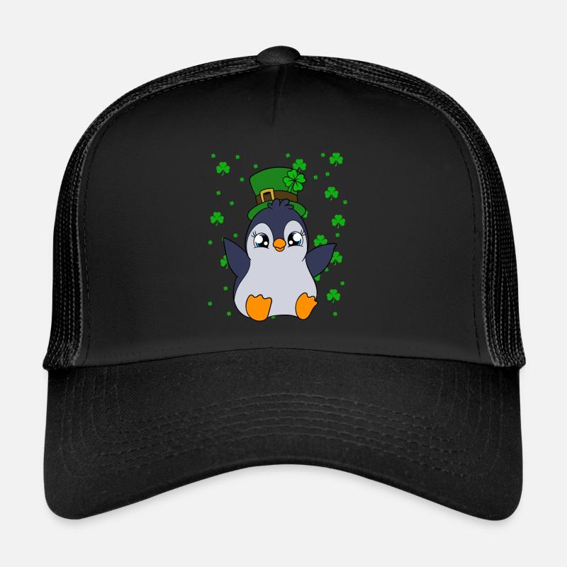 Cute Penguin Shamrocks Saint Patrick's Day Penguin Trucker Cap