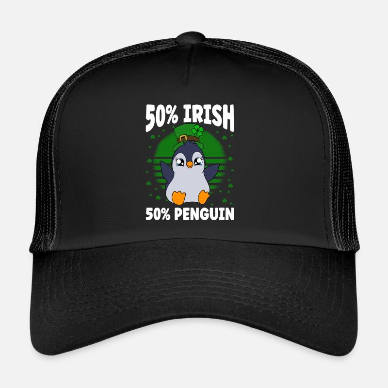 Manchot mignon Trèfle Saint-Patrick Pingouin Casquette trucker 