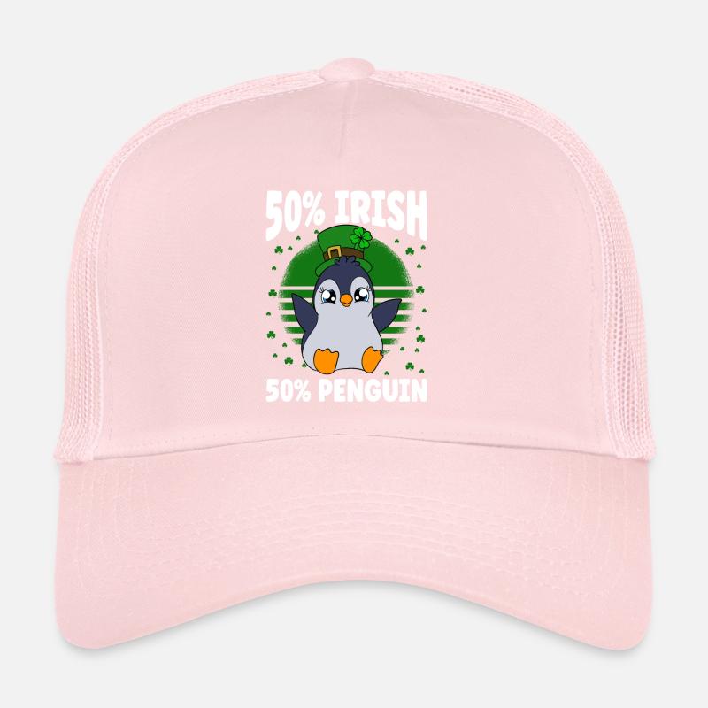 Manchot mignon Trèfle Saint-Patrick Pingouin Casquette trucker 
