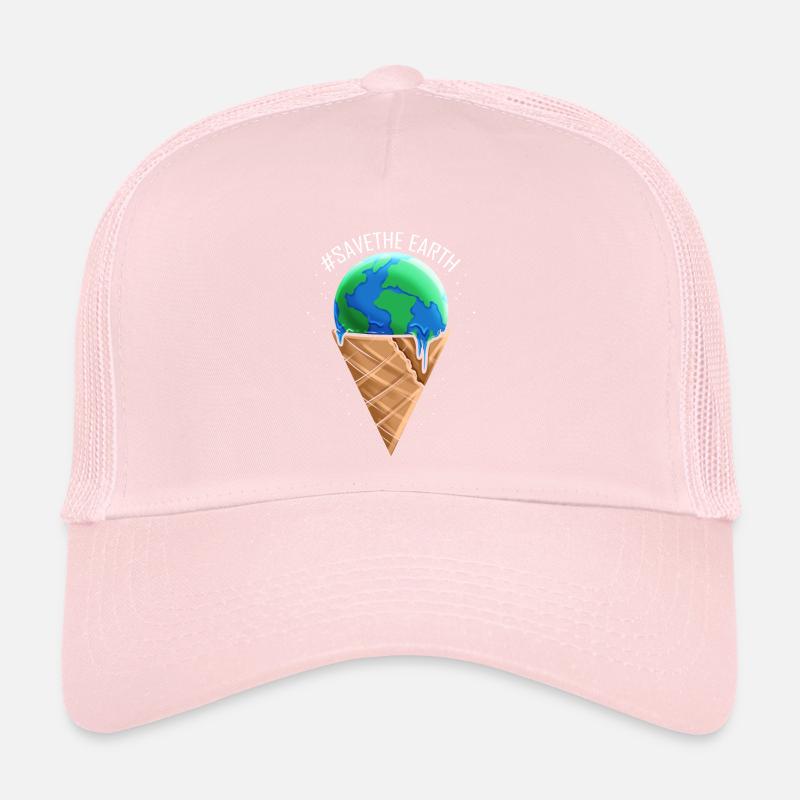 Ice Cream Cone With Melting Ice Cream Ball For Trucker Cap