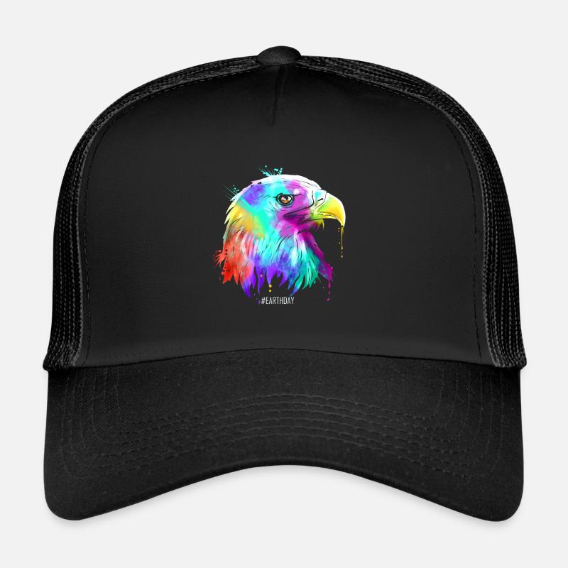 Colorful American Bird Bald Eagle Head For Earth Trucker Cap