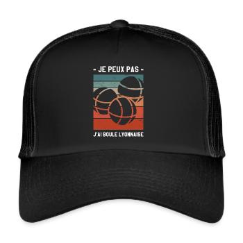 Je Peux Pas J'ai Boule Lyonnaise Pétanque Bocce - Casquette trucker  - noir/noir - Devant