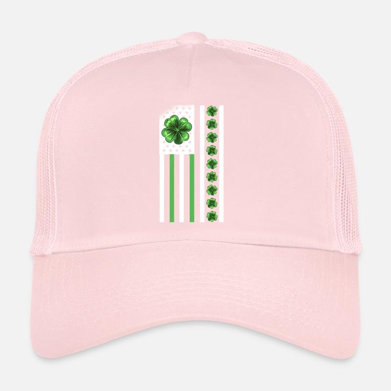Le trèfle de la Saint-Patrick des États-Unis quitte le drapeau des États-Unis Casquette trucker 