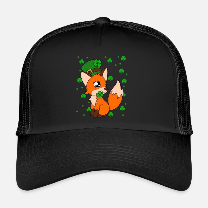 Cute Fox Clover St. Patrick's Day Trucker Cap