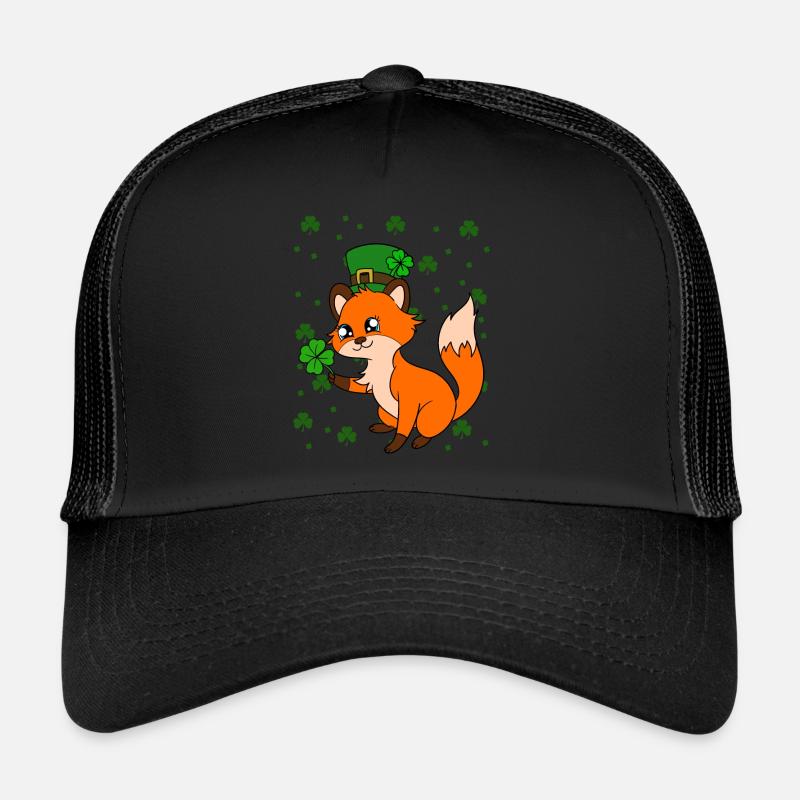 Cute Fox Clover St. Patrick's Day Trucker Cap