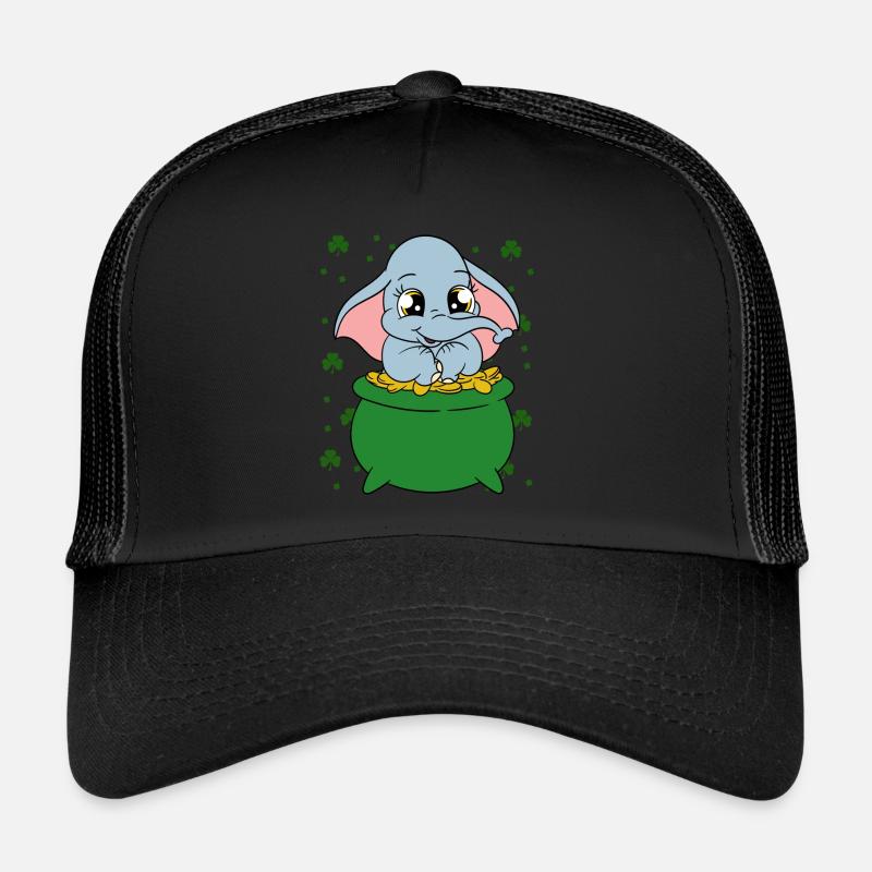Cute elephant shamrocks St. Patrick's Day Trucker Cap