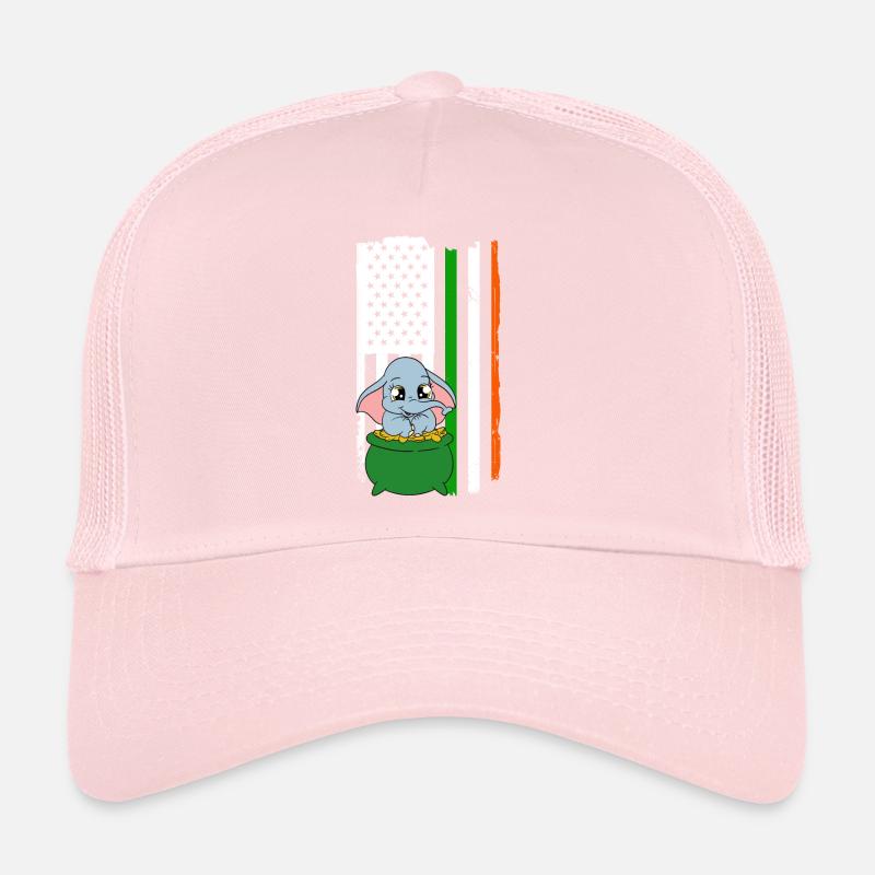 Mignons trèfles d’éléphants Fête de la Saint-Patrick Casquette trucker 
