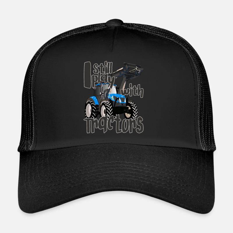 Je joue toujours avec des tracteurs bleus cool Casquette trucker 