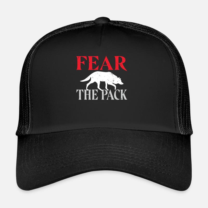 Wolf Geschenke Wolf Liebhaber - Trucker Cap - Schwarz/Schwarz