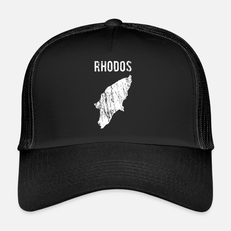 Rhodes Island Map Greece Holiday Gift Trucker Cap