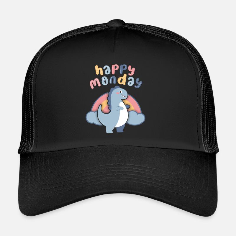 Kawaii Dinosaurier Regenbogen, Happy-Monday Spruch Trucker Cap