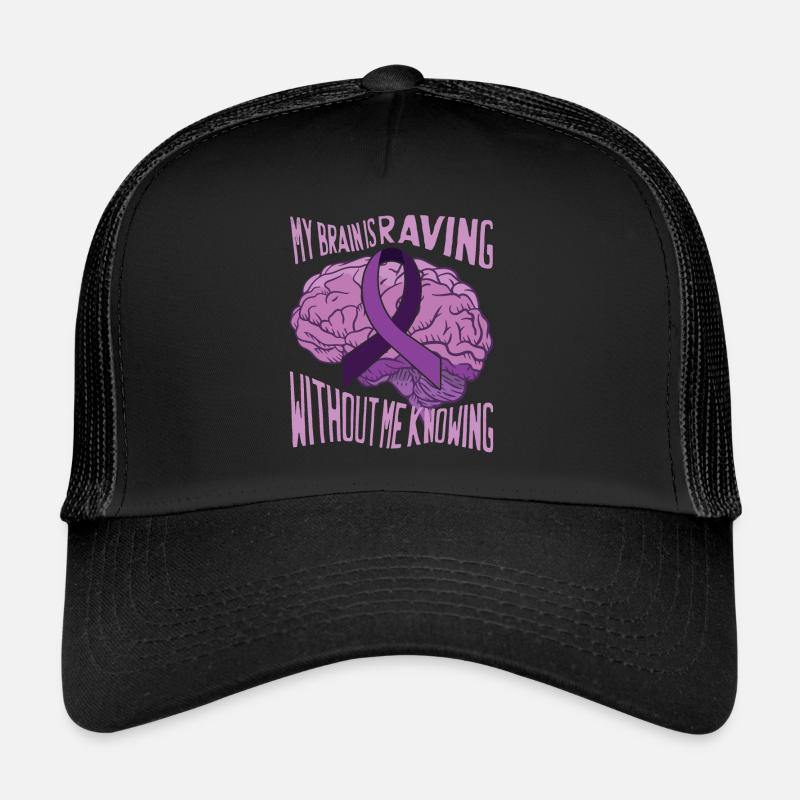 Lustiges Epilepsiebewusstsein - Trucker Cap - Schwarz/Schwarz