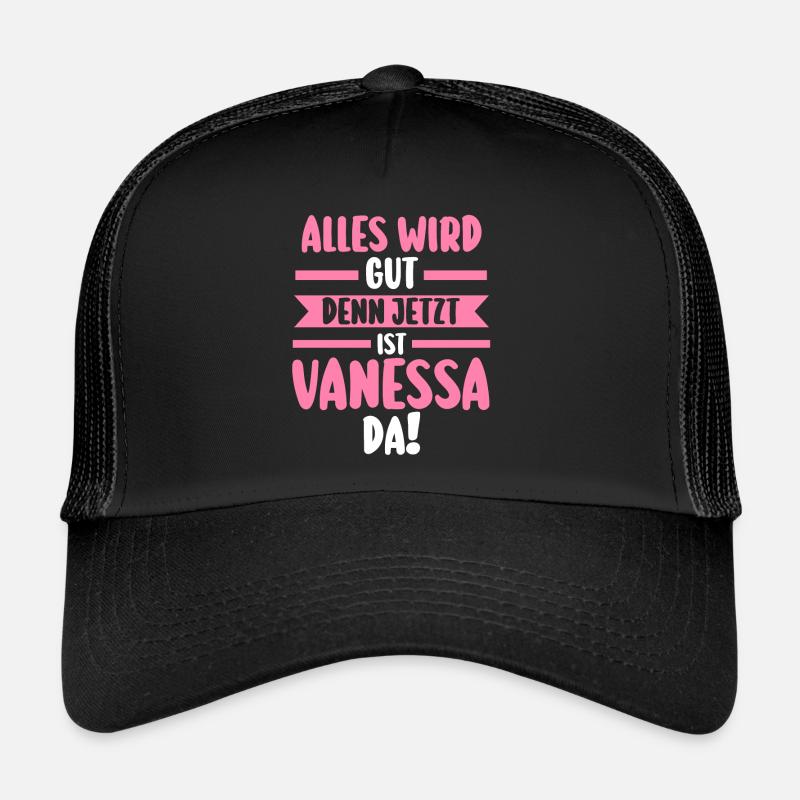 Vanessa - Trucker Cap - Schwarz/Schwarz