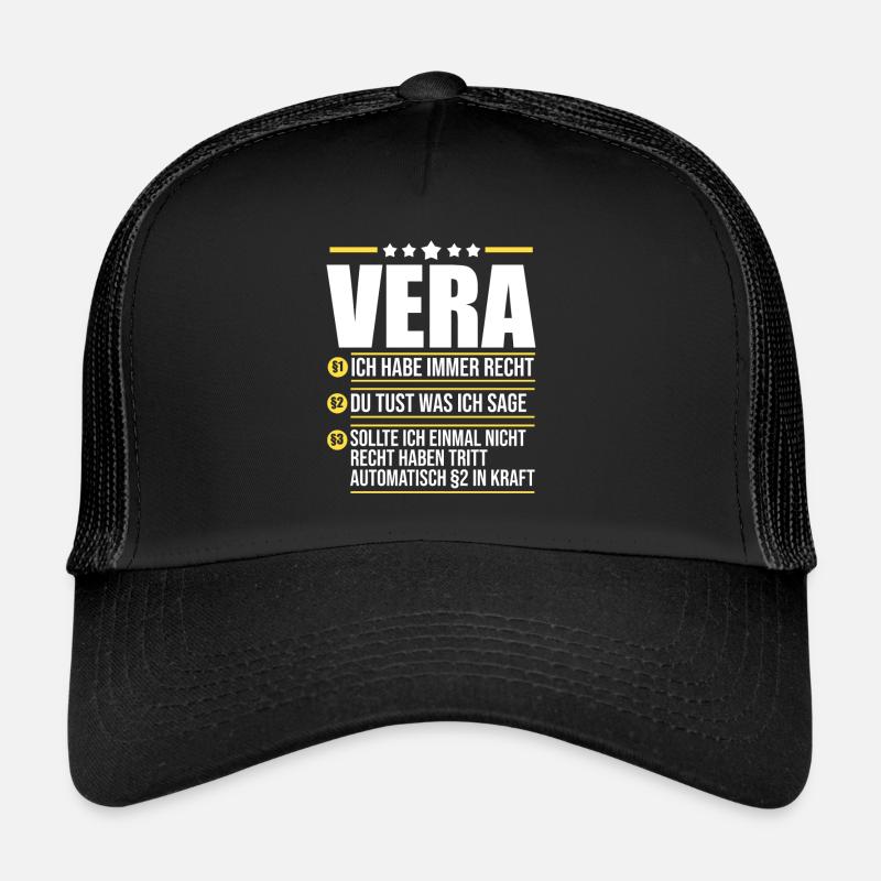 Vera - Trucker Cap - Schwarz/Schwarz