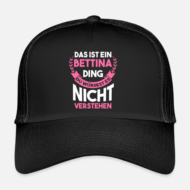 Bettina - Trucker Cap - Schwarz/Schwarz