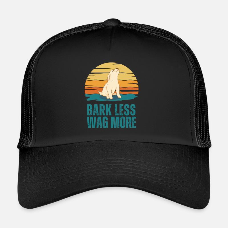 Bark Less Wag More Puppy Dog Trucker Cap