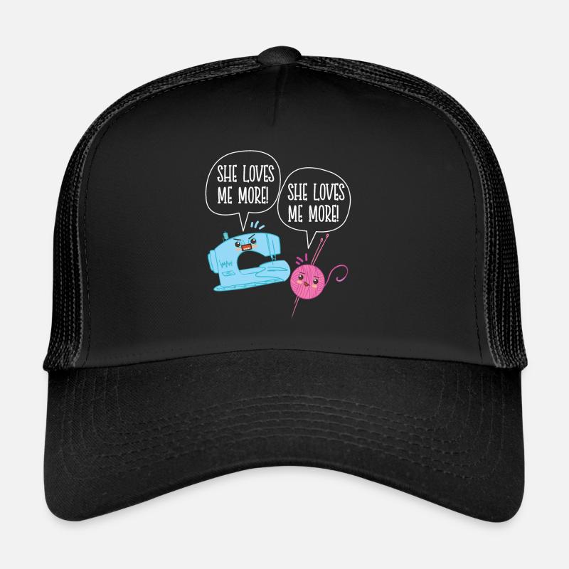 Knitting Knitter Coffee She Loves Trucker Cap
