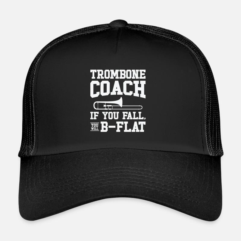 Trombone Teacher Trombonist Player Funny - Trucker Cap - black/black