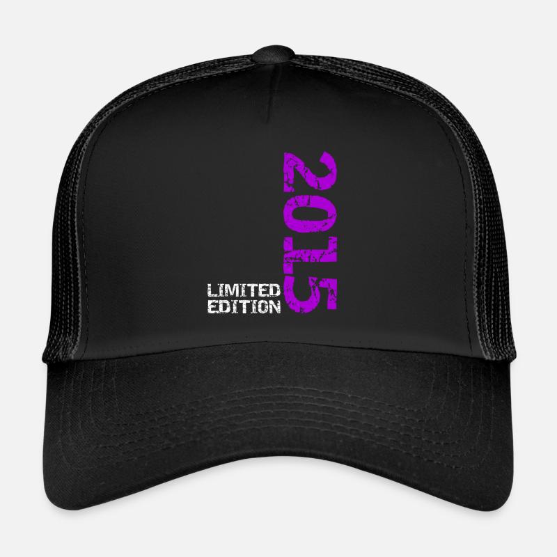 2015 Limited Edition Geburtstag Geschenk Deko - Trucker Cap - Schwarz/Schwarz