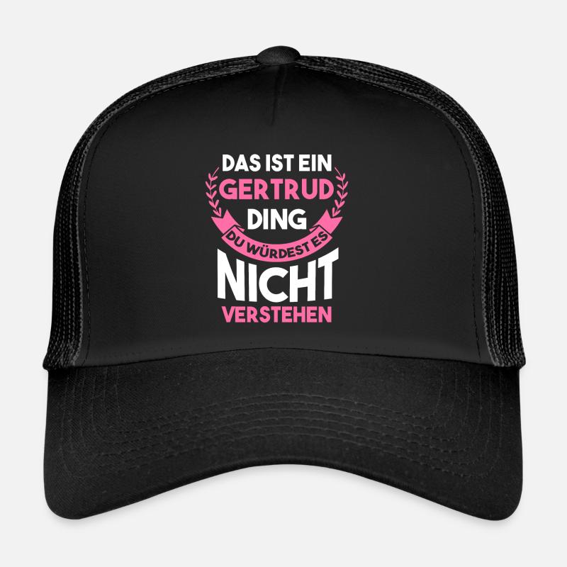 Gertrud - Trucker Cap - Schwarz/Schwarz