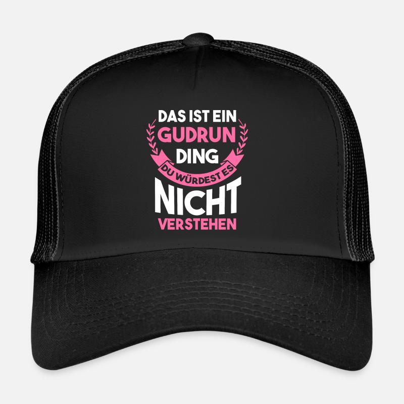 Gudrun - Trucker Cap - Schwarz/Schwarz