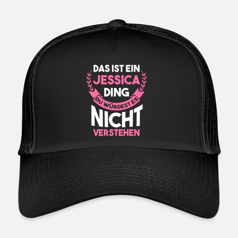 Vorname Jessica - Trucker Cap - Schwarz/Schwarz